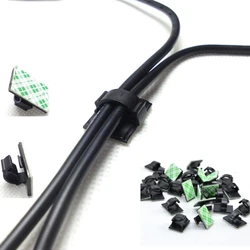 20PCS Cable Clamp Self Adhesive Wire Clip Tie Fixer Mounting Desk Line Holder Organizer Fastener for House Office Car Wire Cord