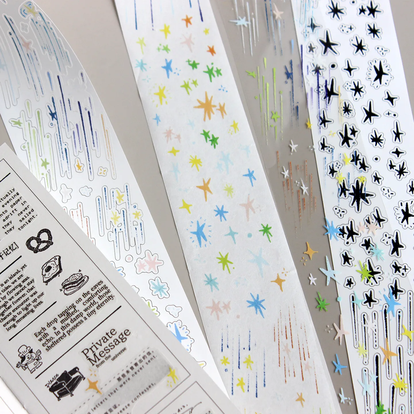 9.3 Moodtape Rainy Day and Stars Original Basic Die Cut Collage Washi Tape for Journal Scrapbooking Sticker