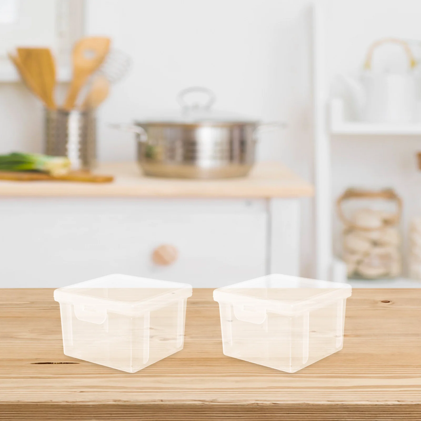 

4Pcs Bread Storage Box Clear Airtight Plastic Container for Homemade Bread Kitchen Pantry Loaf Keeper with Transparent Design