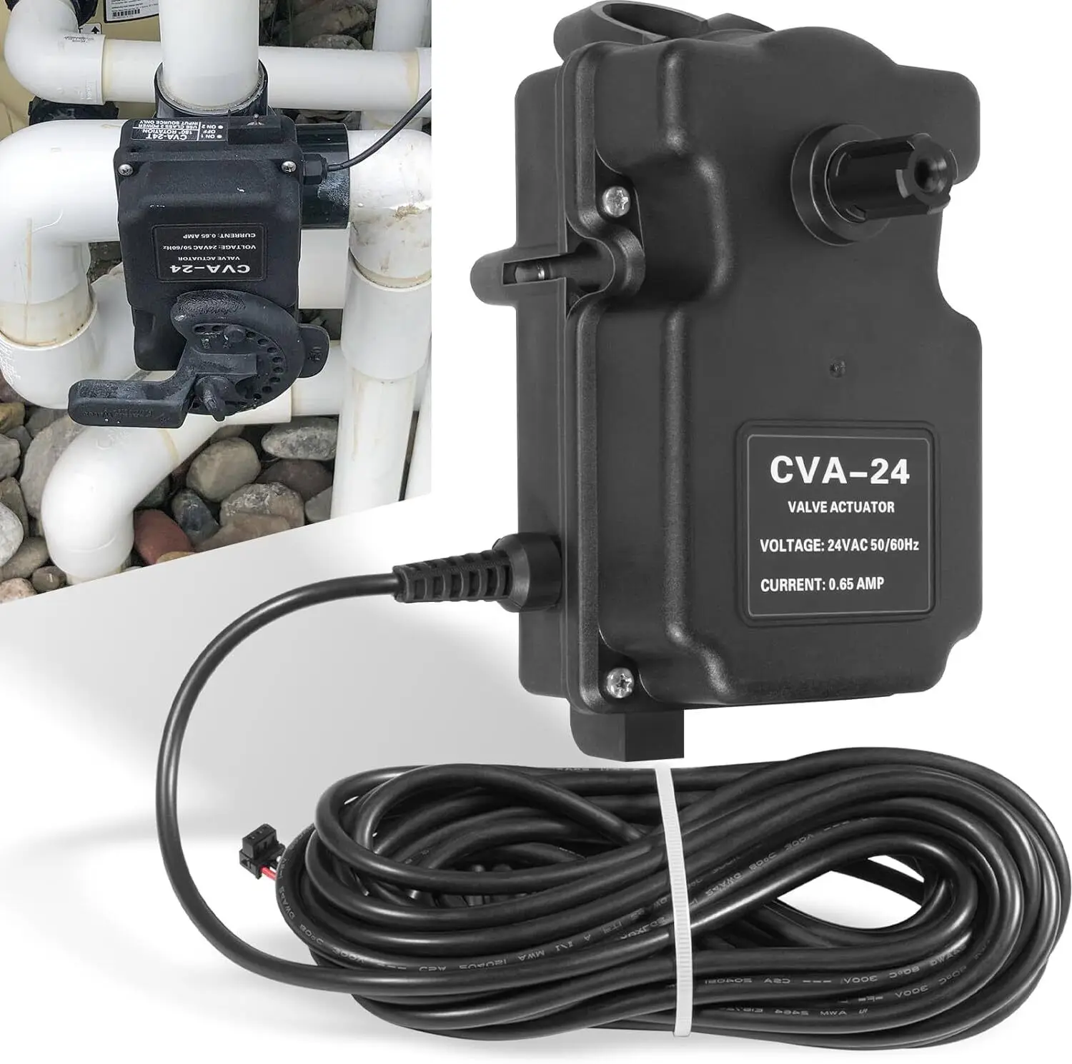 

Replace Part for 263045 CVA-24T Valve Actuator 180 Degree Rotation, 24 Volt AC Pool and Spa Actuator Fits Compool, for Ortega