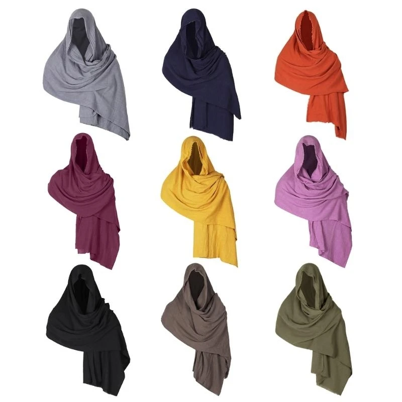 DXAA Male Hood Cloak Color Pirate Scarf Halloween Cosplay Accessory Long Scarf