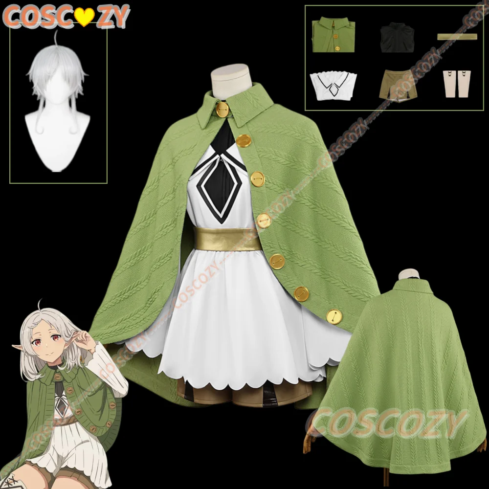 Sylphiette Greyrat Cosplay Costume Wig Anime Mushoku Tensei Cute Suit Dress Jobless Reincarnation Green Sweater Halloween Suit
