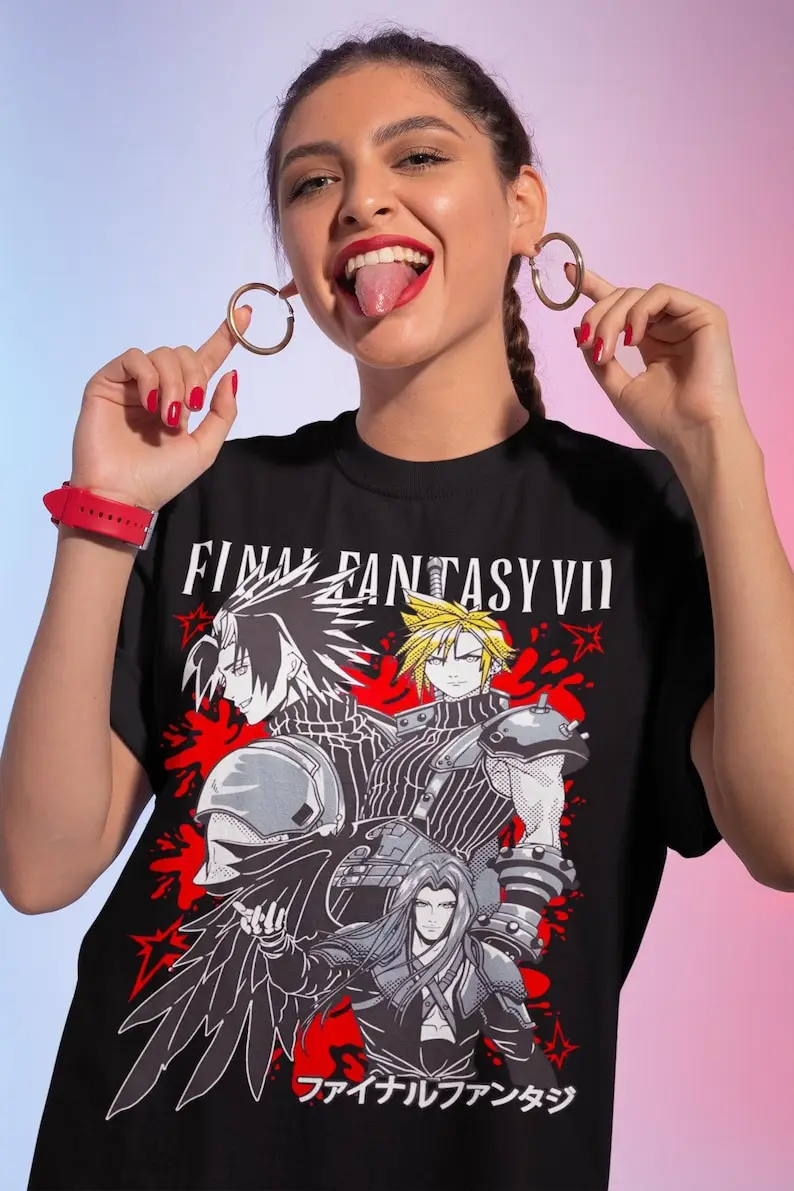 

Crisis Softstyle T-Shirt, FF7 Shirt, Final Fantasy Tee, FF Merch, Moogle Shirt