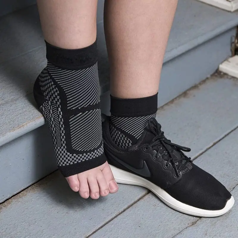 1Pair Sports Ankle Support Brace Compression Sleeve Plantar Fasciitis Sock for Achilles Tendonitis Joint Pain Swelling Heel Spur