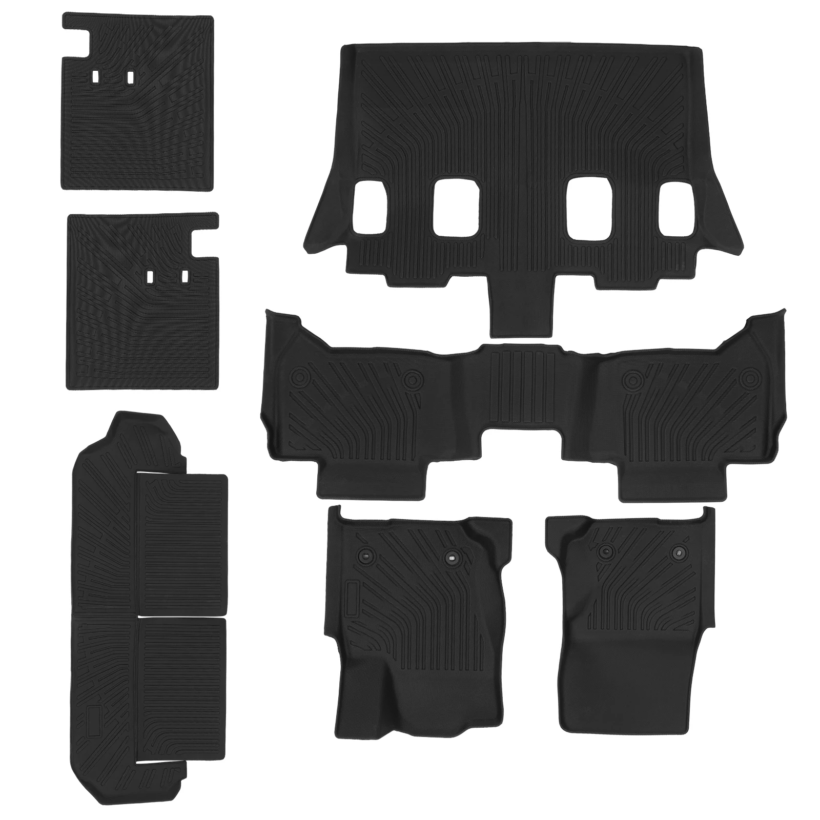 

Всепогодные коврики и вкладыши для багажника из TPE с защитой спинок сидений для Toyota 4Runner 2025-2026 (7 мест)