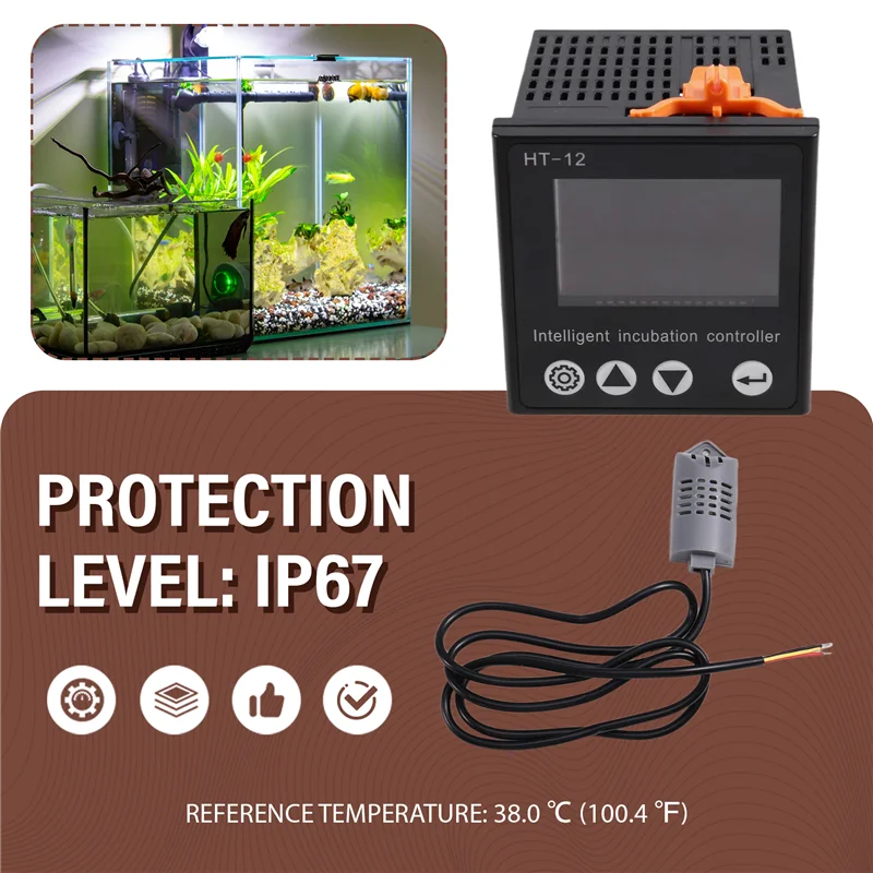 BNVN-HT-12 Intelligent Incubator Thermostat Egg Incubator Controller HT-12 Incubator Multifunctional Temperature Controller