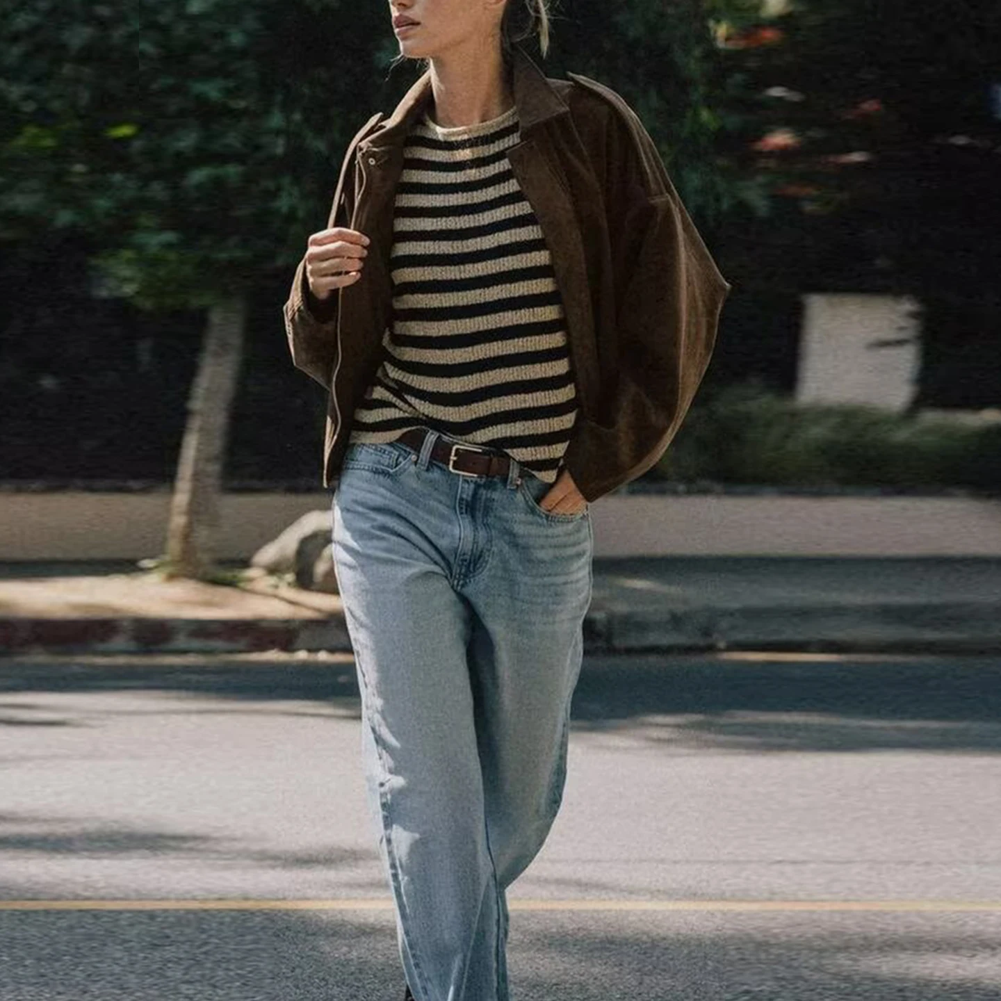 Fashionable Suede Effect Pilot Jacket Outerwear for Women by ZADATA Autumn 2025 New Arrival Standard Fit Short Coat