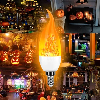 USB LED E27 फ्लेम बल्ब फायर E14 लैंप कॉर्न बल्ब टिमटिमाती LED लाइट डायनामिक फ्लेम इफ़ेक्ट 3W 5W 7W 9W 110V-220v होम लाइटिंग के लिए 10 best sales एलईडी लौ - №8