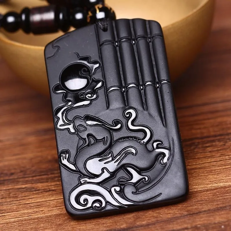 

Черный обсидиановый кристалл из черного дерева Step By Step Rising Единорог Lucky Подвеска Мужская и женская подвеска в модном стиле