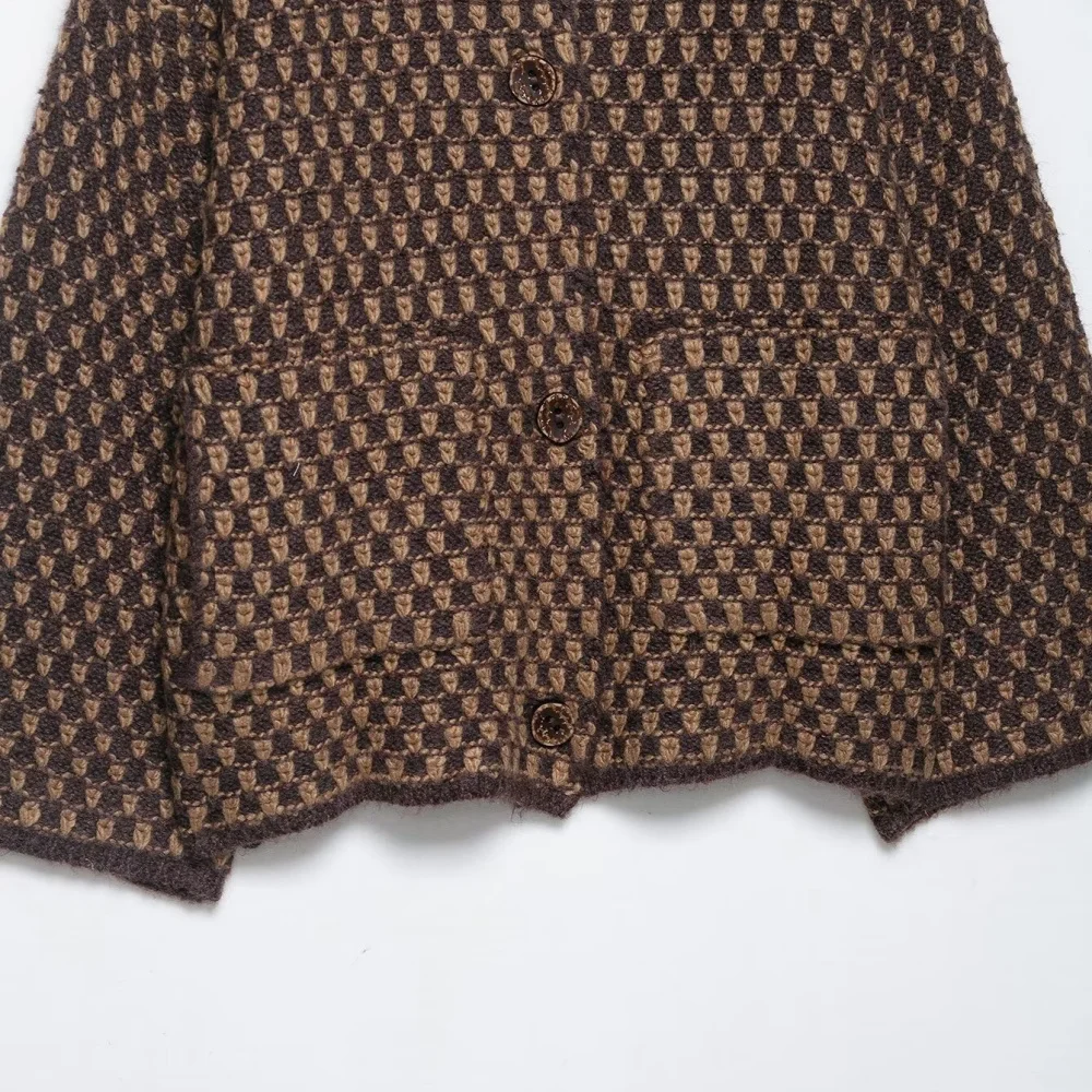 UNIZERA 2025 nové dámské oblečení ležérní, elegantní, módní, evropský a americký styl designu OVERSIZE pletená bunda - náhled 5