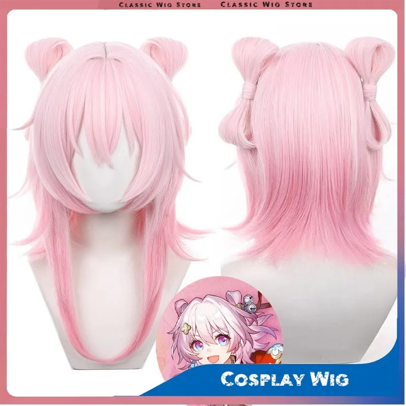 

7 марта, милый косплей, длинный парик 50 см с галстуками-бабочками, розовый парик с градиентом, косплей, персонаж аниме, термостойкие синтетические волосы