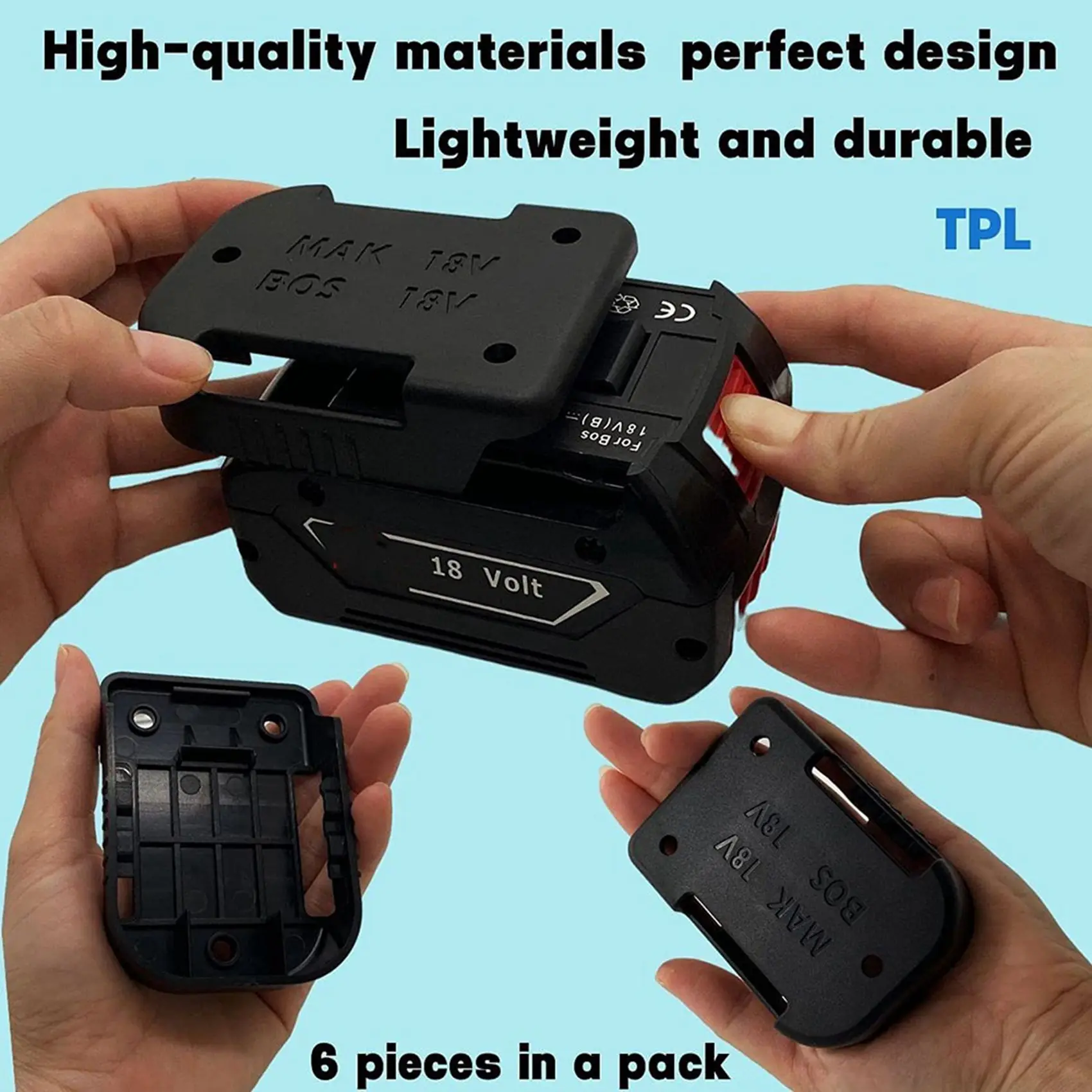 

12 Pack Battery Mounts Holder For 18V Battery,Also For 18V Battery Mounts/Belt Clip,Wall Battery Holder