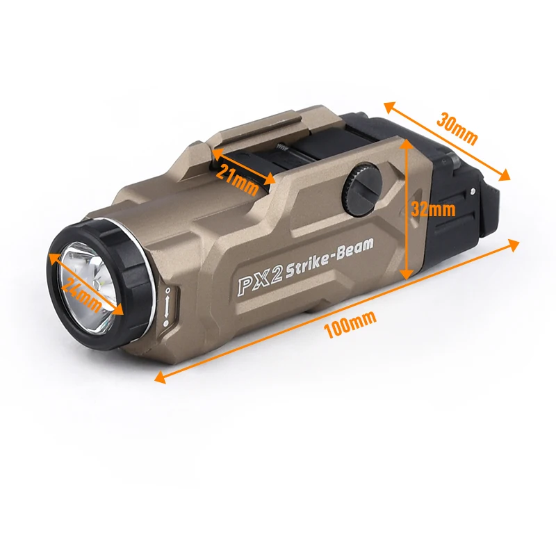 WADSN PX2 Tactical High Power Flashlight 1000lumen White LED Strobe Pistol Scout Light Fit 1913 UNIV Airsoft Hunting Lamp