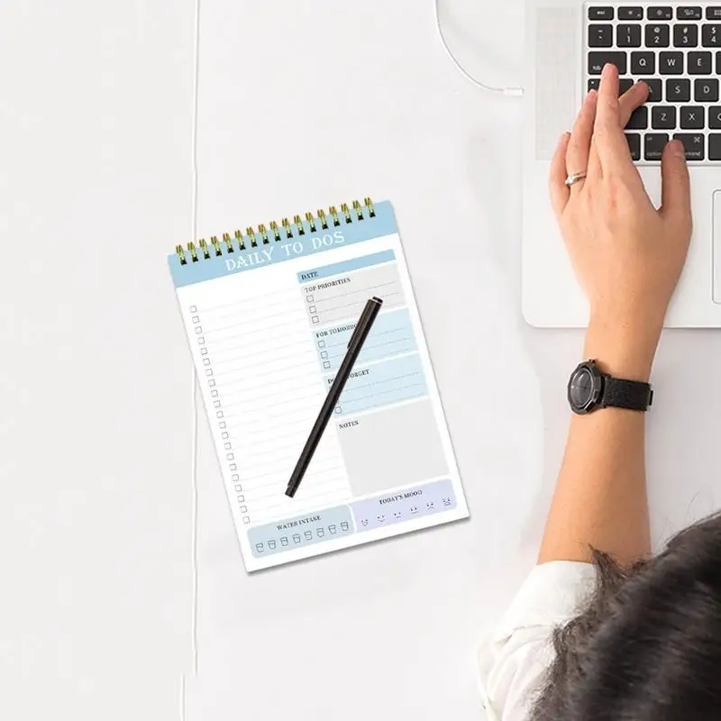 Daily To Do List Notepad Coil Undated Daily Planner Notebook Task Checklist Organizer Agenda Pad For Work Home Work Organizer