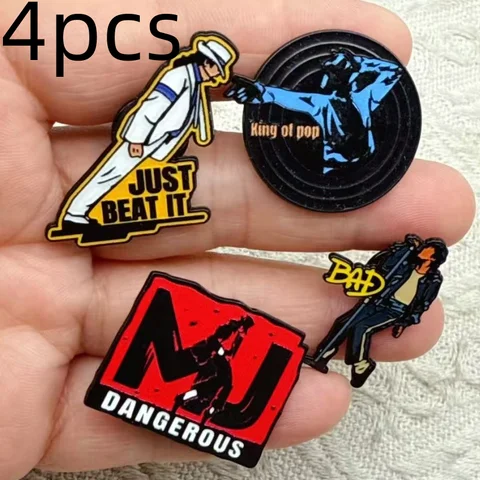 4pcs Rock Band Badge Guitarist Enamel Pin Music Brooch Jewelry Fans Gift Fun Backpack Decorative