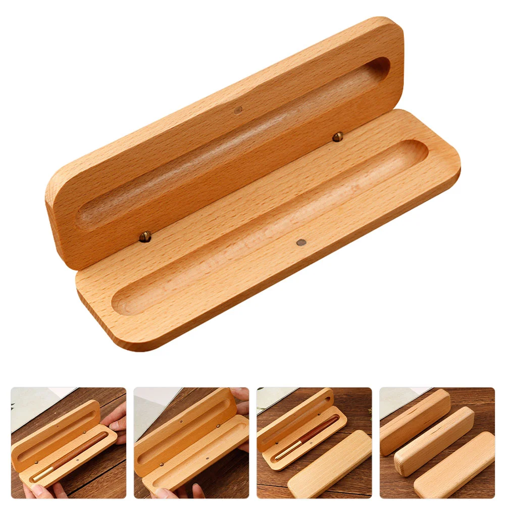 Wooden Pencil Case Display Pens Container Nice Holder Organizer Storage Tube Single Toddler