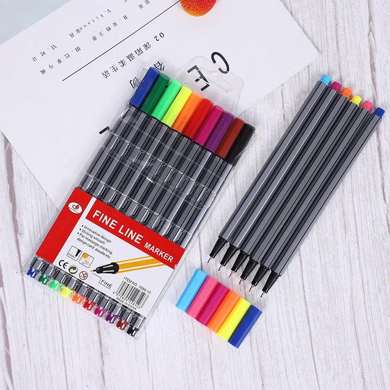 CHEN LIN 24 Colors 0.4mm Graffiti Hook Gift Drawing Art Line Pen Fiber Pen Marker Needle Tube Color Watercolor Pen Superfine Ink