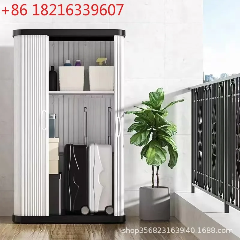 

Small courtyard balcony storage cabinet Outdoor garden storage locker Sunscreen waterproof outdoor tool storage cabinet