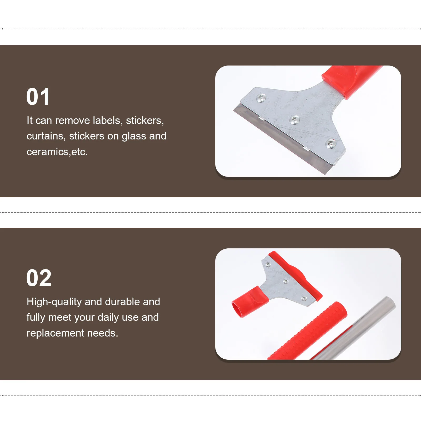 

2Pcs Tile Floor Scrapers Professional Cleaning Tools for Cement Oil Paint Residue Ergonomic Non-Skid Handle High