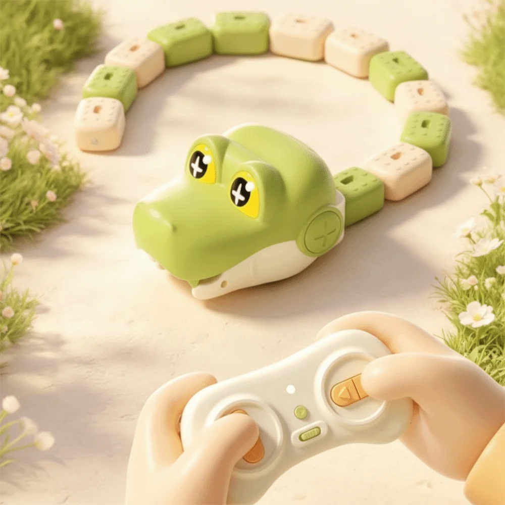 Magnetic RC Snake Car Toy Interactive Rechargeable Greedy Snake Car Bead Eating Desktop Remote Control Car Indoor Play