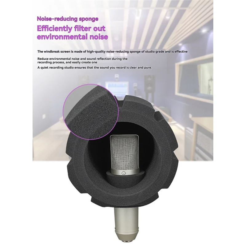 F2 Soundproof Vocal Recording Filter Acoustic Sponge Wind Screen Windscreen Microphone Screen