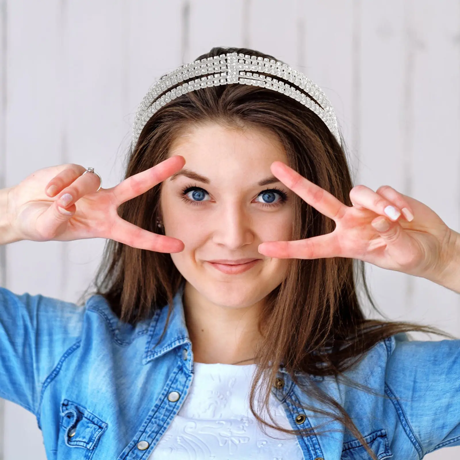 

Эластичная свадебная повязка на голову со стразами, многослойная, эластичная, для волос, аксессуар для невесты, хрустальное украшение для волос