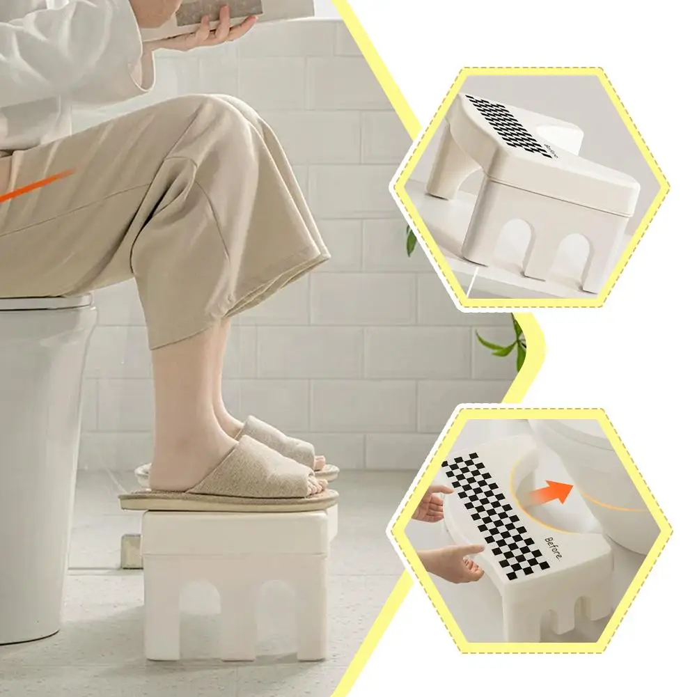 2025, fördert die Stuhlgang, rutschfester Fußhocker, hilft bei der Verbesserung der Darmhaltung, kompakter, leichter, robuster, wasserdichter Toiletten-Fußhocker