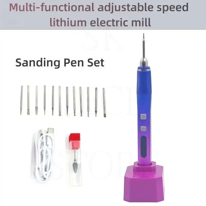 Pluma de grabado de precisión, taladro eléctrico, pluma de pulido, corte, punzonado, Mini amoladora inalámbrica, juego de accesorios
