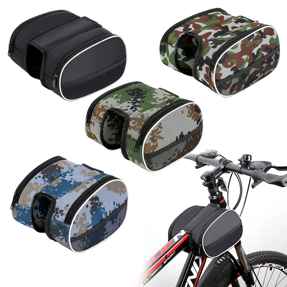 Saddle Bag Front Beam Bag Storage Bag Upper Tube Tool Bag Waterproof Bicycle Bag Four Pockets Polyester Material