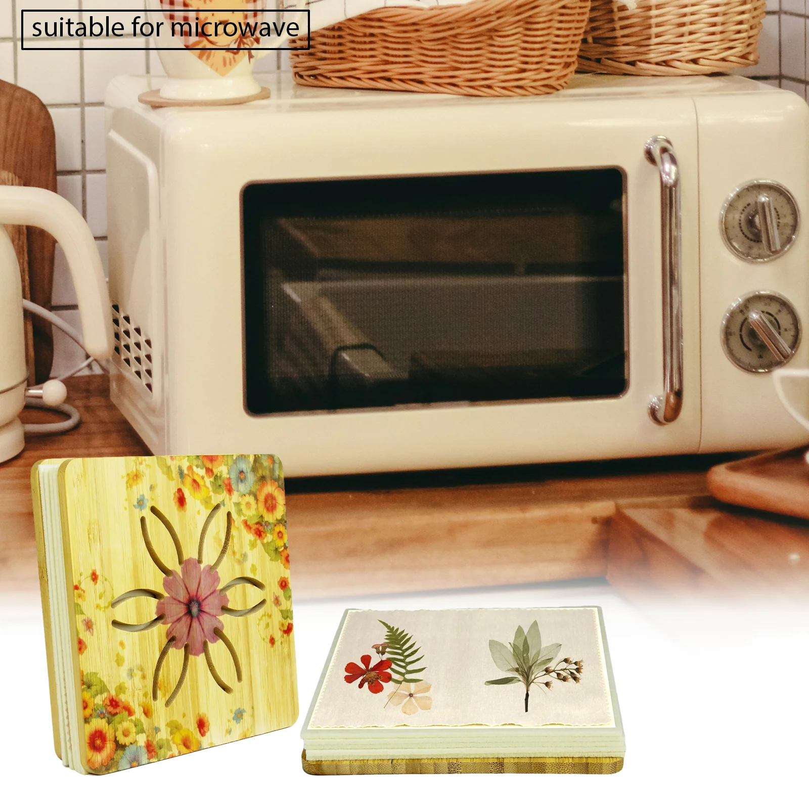 

Microwave Flower Press Kit for Pressed Floral Art – 6.5”x6.5” Dual-Sided Design with Venting Holes, 5-Layer Capacity, DIY Presse