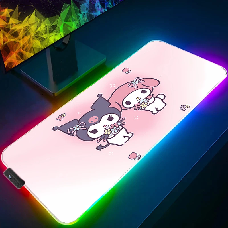 

RGB коврик для мыши K-kuromi Gamer игровые аксессуары Varmilo клавиатура ПК компьютерный стол коврик ковер подсветка иллюстрация светодиодный коврик для мыши