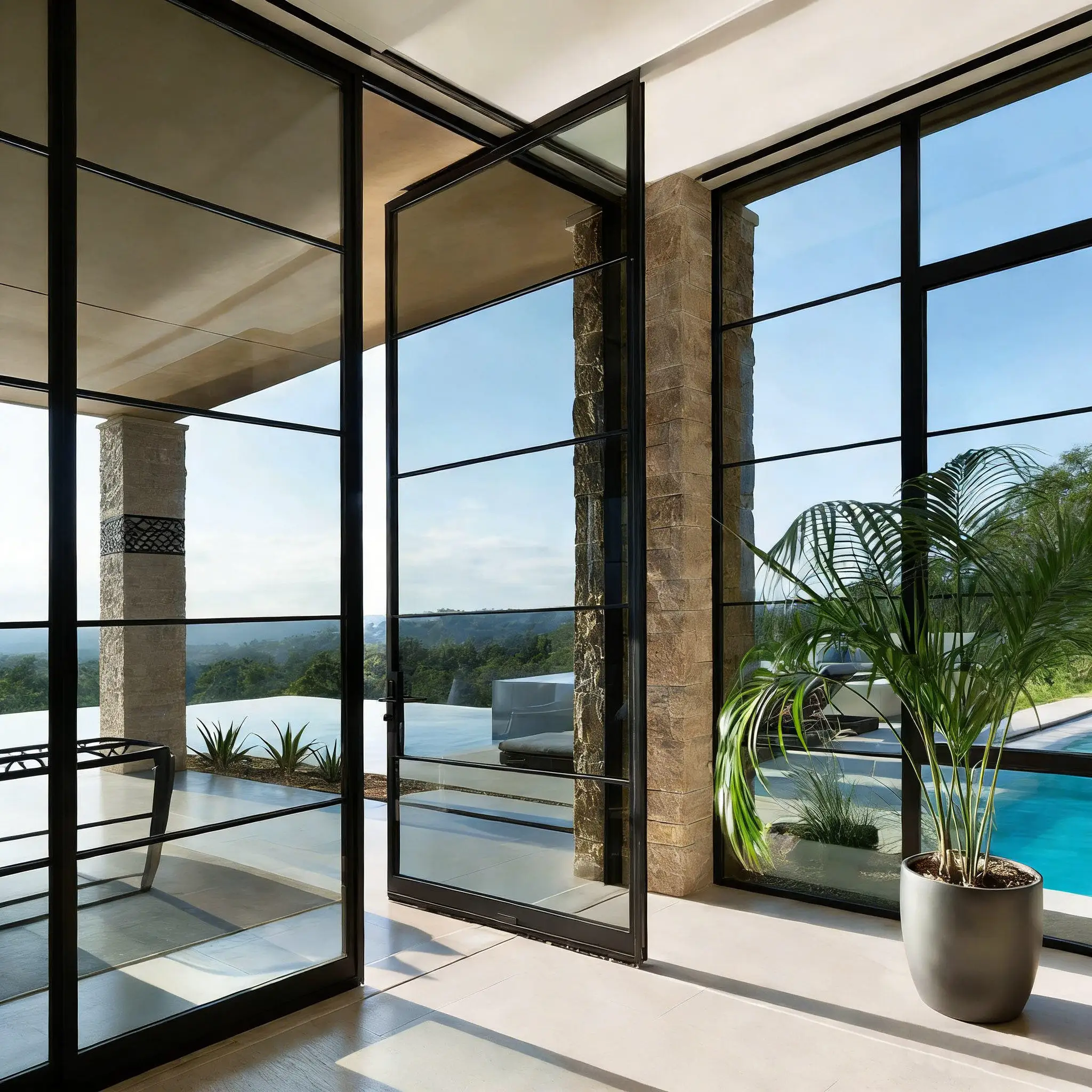 

Windproof and Rainproof Fashionable Large Sized Glass Entrance Door Commercial Manual Pivot Doors High End Revolving Doors