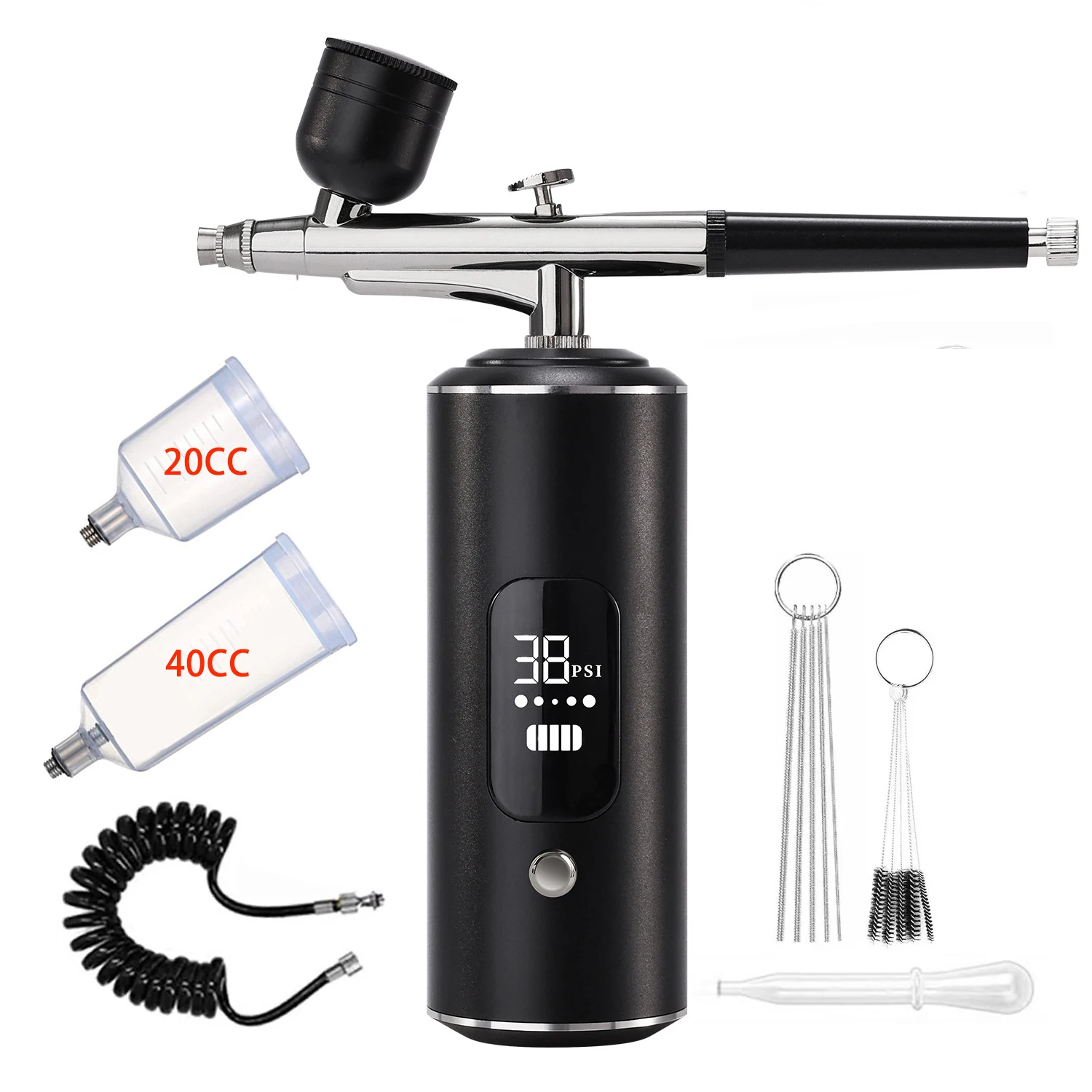 Airbrush With Compressor Pro Aerografo Kit For Face Paint Makeup , Nails Design , Cake Coloring , Model Painting
