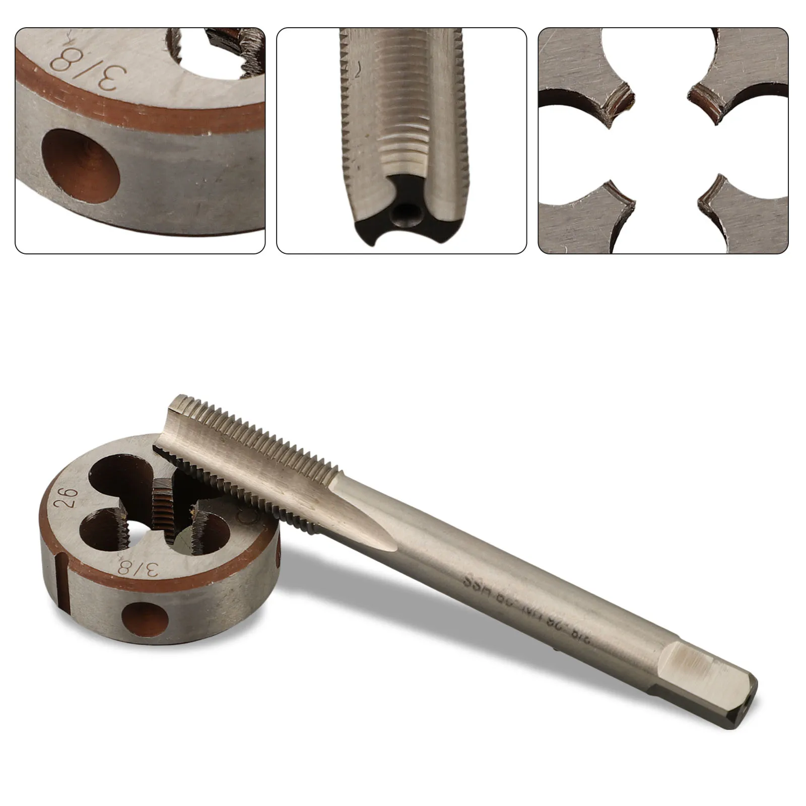 UNS Die UNS Tap 3/8-26 Die Ferrous Materials Hand Taps Metalworking Supplies Non-ferrous Materials Strong Locking Force