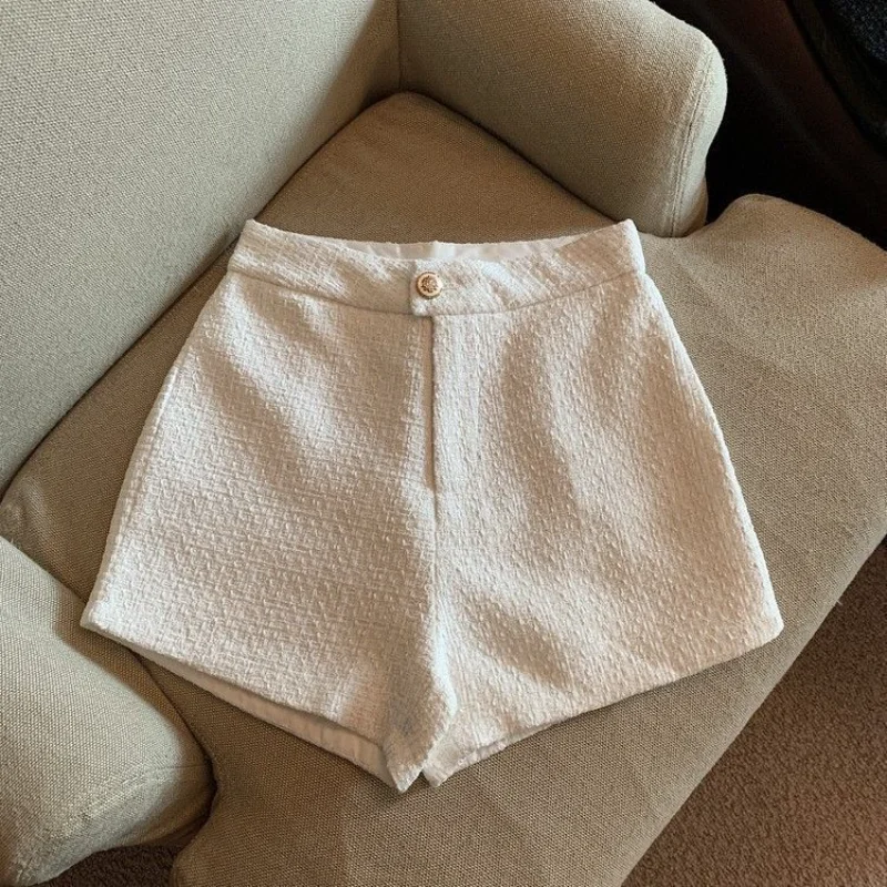 أسود ارتفاع الخصر سليم سميكة الصوف لباس خارجي السراويل للنساء الخريف الشتاء نمط جديد موضة تنوعا ألف خط سراويل تقليدية