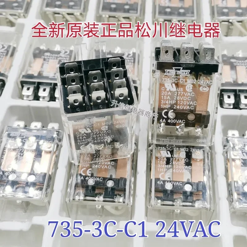 

（Brand New Original）1pcs/lot 100% original genuine relay:735-3C-C1 M02 24VAC 20A Horizontal installation of AC voltage relay