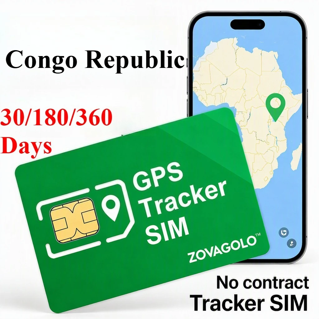 Congo Republic M2M Pure Data SIM 30‑360Days 360MB Low‑power Consumption, Plug‑and‑Play GPS Locator, Real‑time Family Position