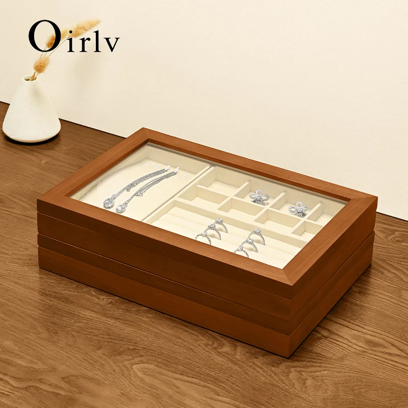 

Oirlv Wooden Jewelry Box Jewelry Necklace Ring Box Watch Organizer High-end Pendant Jewelry Case Earring Jewelry Organizer Box
