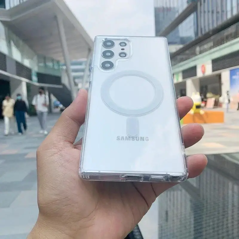 Modische Transparente Magnetische Hülle für Magsafe Kabelloses Laden für Samsung Galaxy S25 S24 S23 S22 S21 S20 Plus FE Ultra Sturzsichere Hüllen – Detail 19
