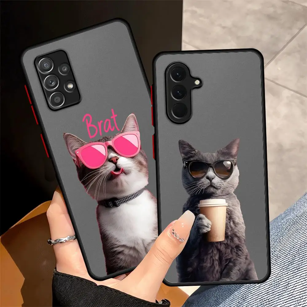 Cartoon Cat Case for Samsung Galaxy A14 A23 A53 A52S A72 A16 A15 A35 A54 A17 A52 A34 A36 A73 A33 A56 A55 Phone Cover