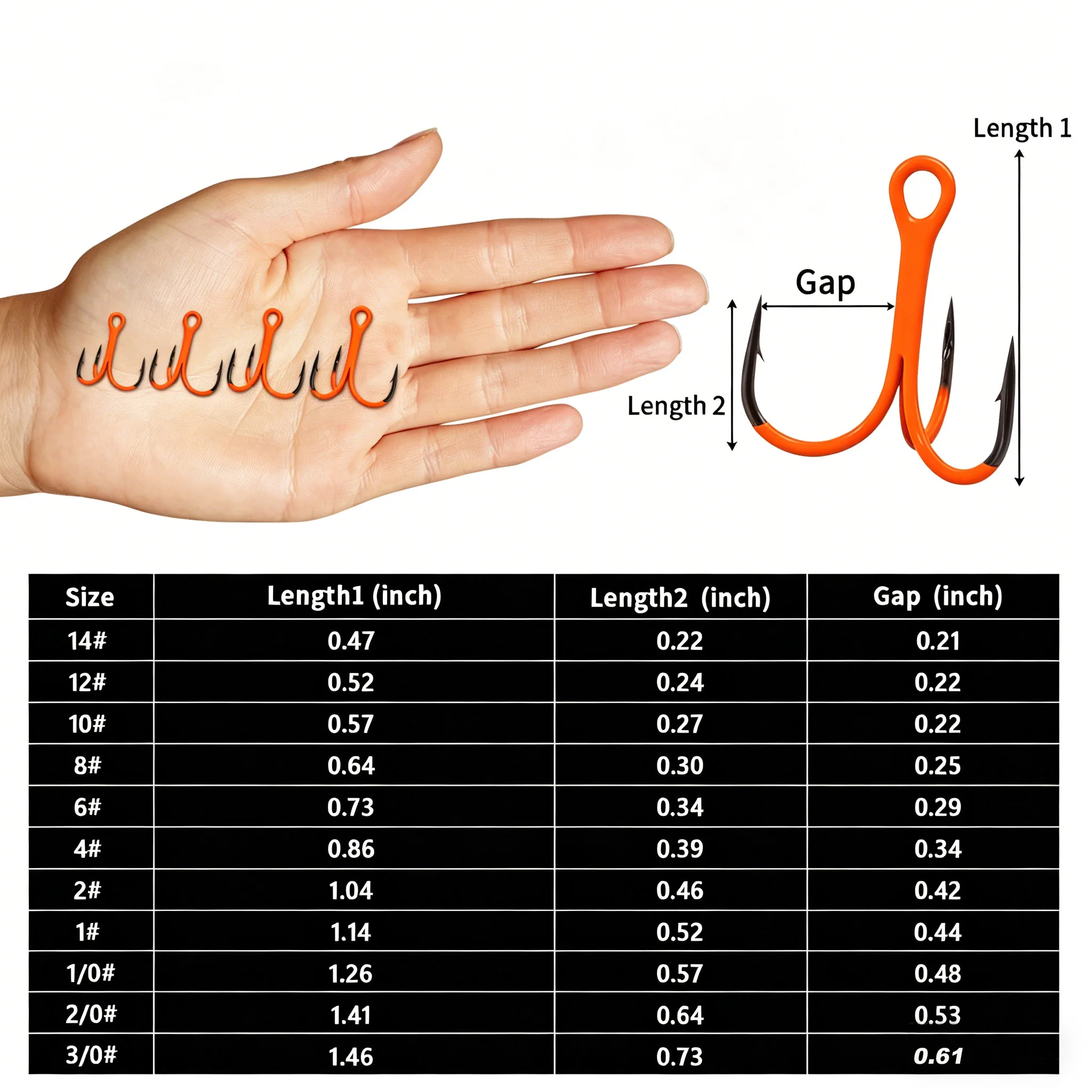 9KM Fishing Treble Hooks 5-10pcs Orange UV Triple Hook 2X Strong Replacement Hooks on Hard Lures Saltwater Freshwater Fishing