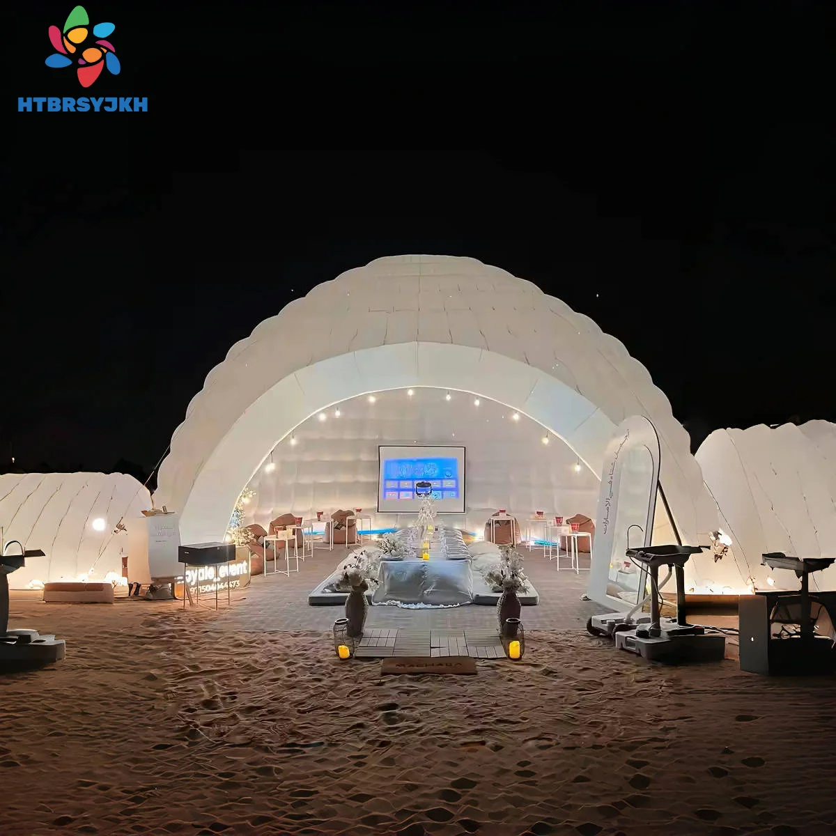 

White inflatable tent, inflatable dome igloo, bar tent, camping festival party tent with blower, 2025
