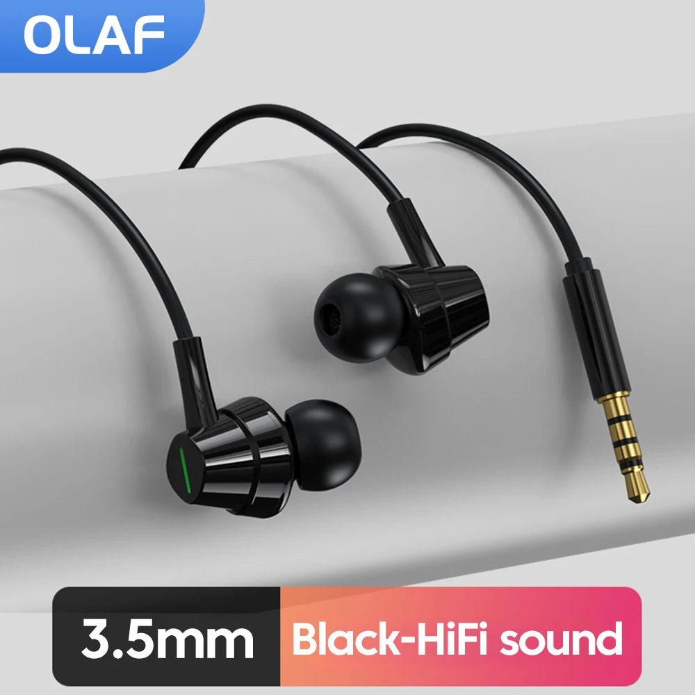 

3.5mm Wired Earphones HiFi Sound Headphones in-Ear Headset Gamer Handsfree Earbuds With Microphone For Xiaomi Huawei Samsung