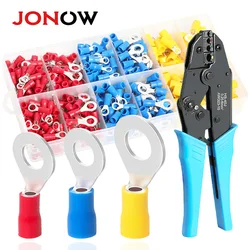 460PCS Ring Crimp Terminal Electrical Wire Connectors M4/M5/M6 Boxed Ferrule Lugs Quick Splice Cables For Connection Screw
