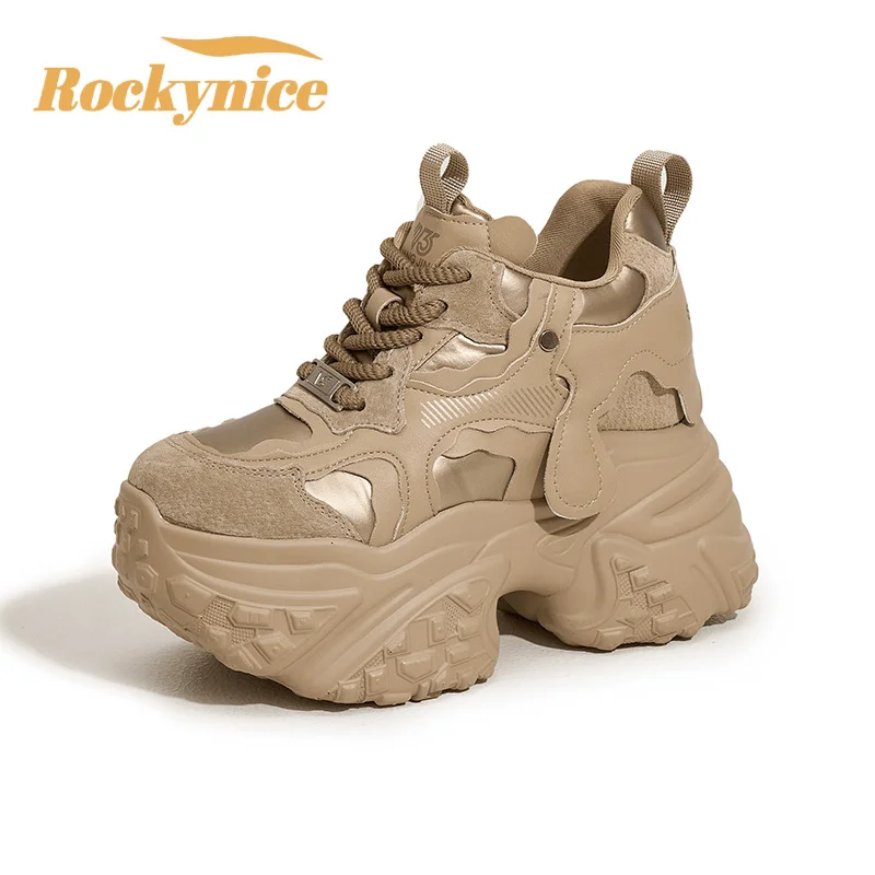 

Женская обувь на скрытой танкетке 10 см, новинка 2023 года, зима-осень, спортивная обувь для папы на высокой платформе, популярные женские вулканизированные кроссовки в стиле ретро