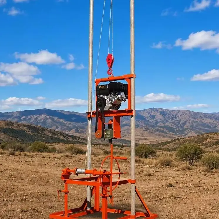 Customized Well Drilling Machine Gantry Frame Light Weight 80m Petrol Diesel Engine
