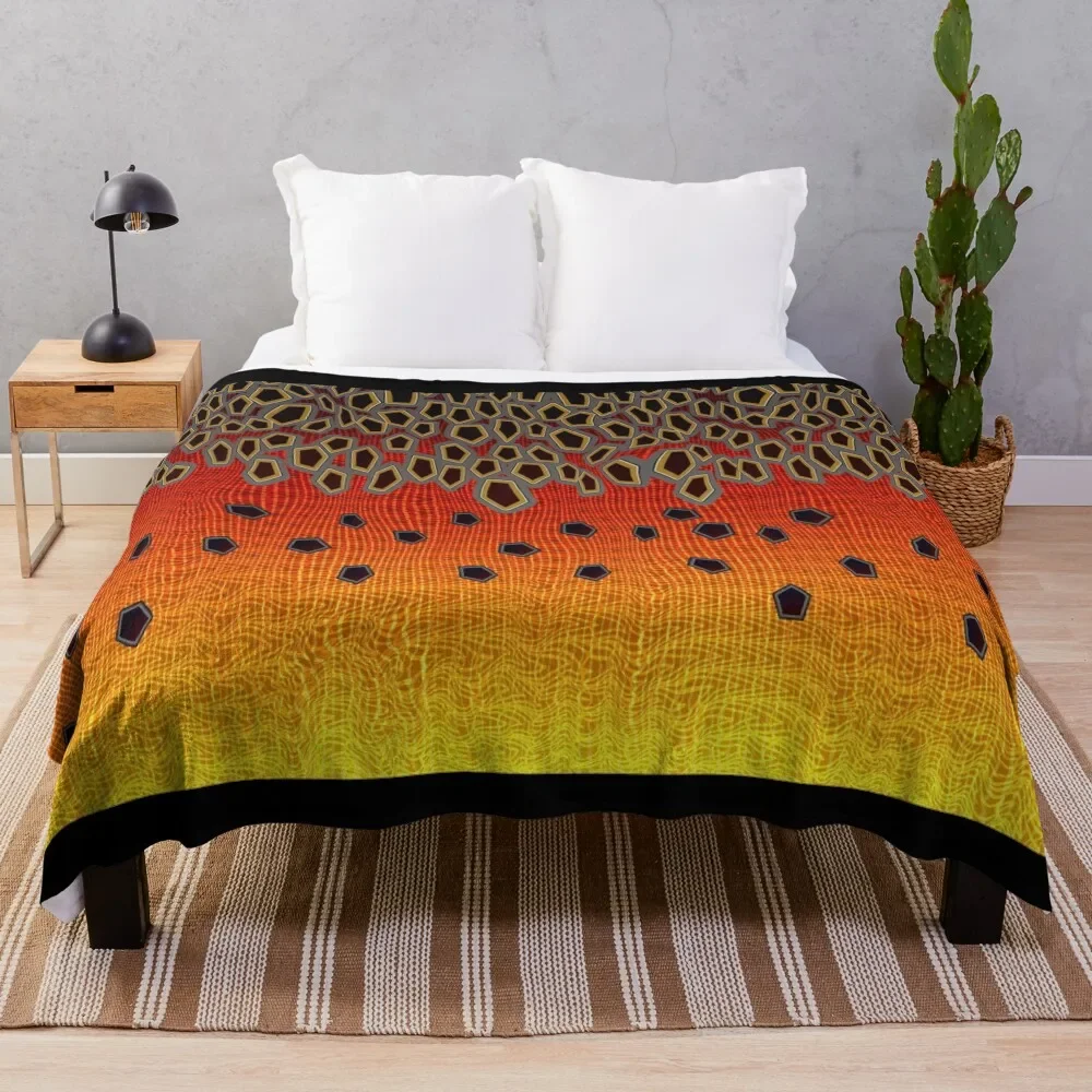 

Orange Brown Trout Camo Throw Blanket Versatile Cozy Throw Blanket for All Occasions