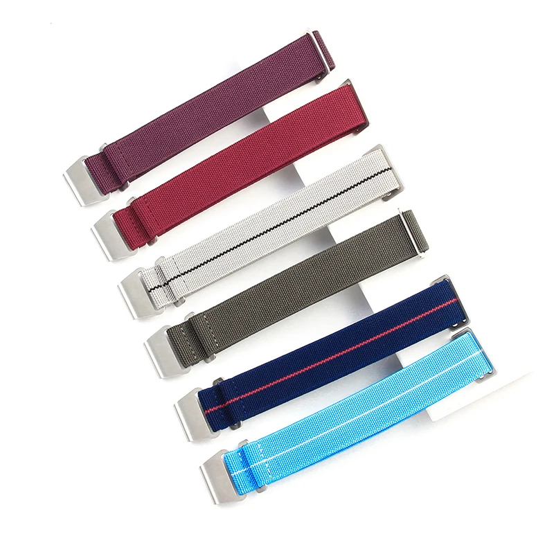 60s French Parachute Elastic Skin Friendly Nylon Watch Strap for Seiko Water Ghost Tudor Omega Rolex Series Strap 18 20 22mm