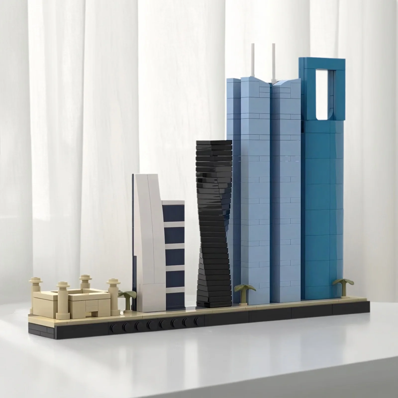 Kreatywny model architektury miasta, klocki konstrukcyjne MOC, panorama Rijady, zestaw do samodzielnego montażu dla dzieci, zabawka, prezent urodzinowy, ozdoba.