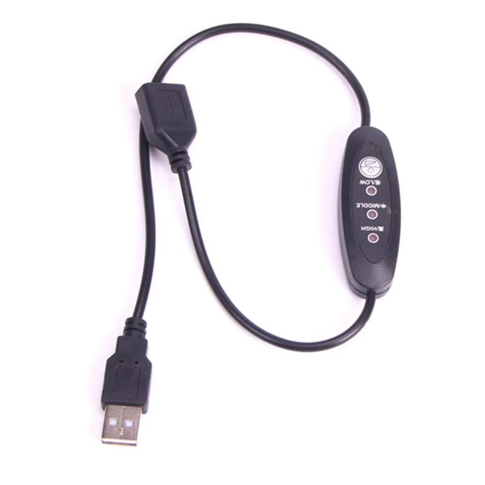 Controlador de temperatura USB, termostato de calentador, 3 velocidades, ajustable, 24W, 5V-12V